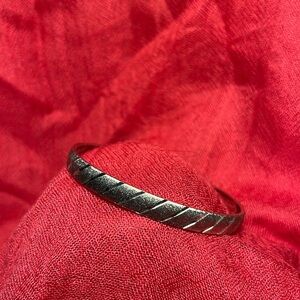 Monet Silver Tone Bangle Bracelet with Pattern